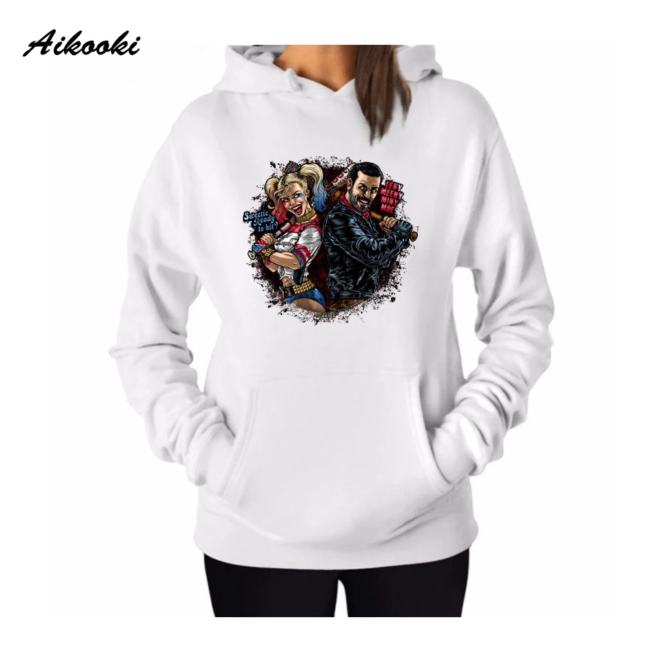 

Harajuku Popular Black Negan Pink printed Hoodies Sweatshirts Men/Women Comfortable Sweatshirt Adult/Child Casual Pullovers