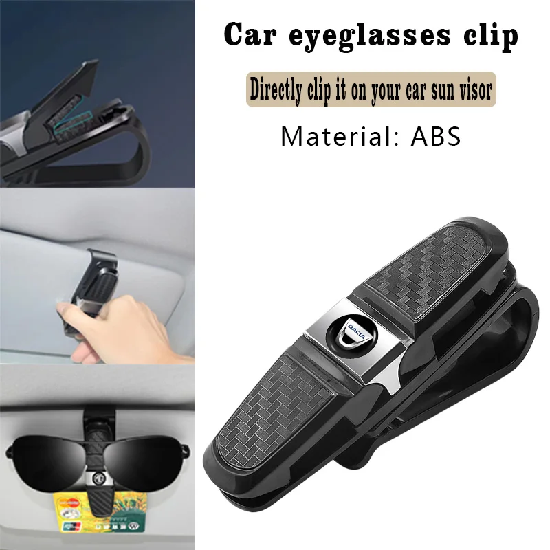 

1Pcs Car Sunglasses Glasses Clip Sun Visor for Dacia Duster Dokker Logan Lodgy Sandero Stepway 2021 Dokker MCV 2019 Accessories