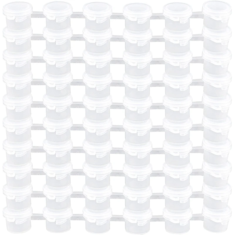 

10 Strips 60 Pots Empty Paint Pots White Paint Cup Strip Paint Storage Containers Painting Crafts Supplies For Classroom