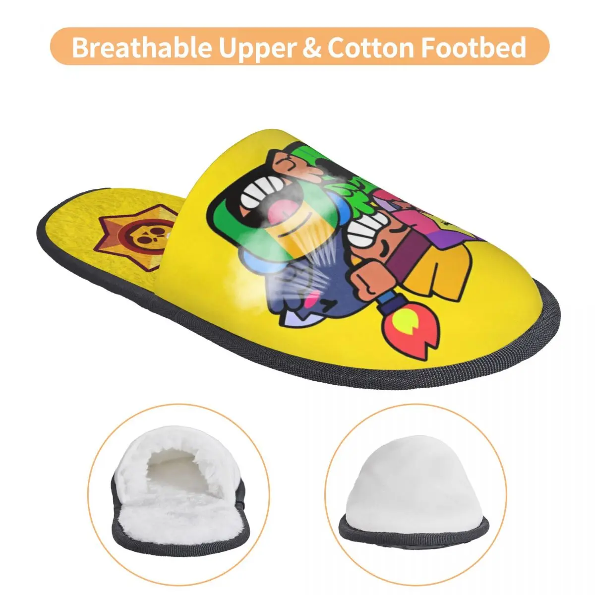 Brawll Emz Спайк Писк Зимние тапочки Спальня Игра Мультфильм Уютные бытовые меховые