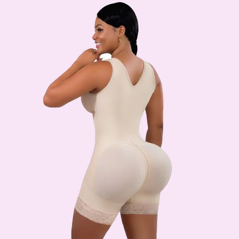 Fajas Reductoras Y ModeladWomen Post Liposuction Body Shaper Waist Cincher Underbust Corset Front Closure Bodysuit With Hook-Eye