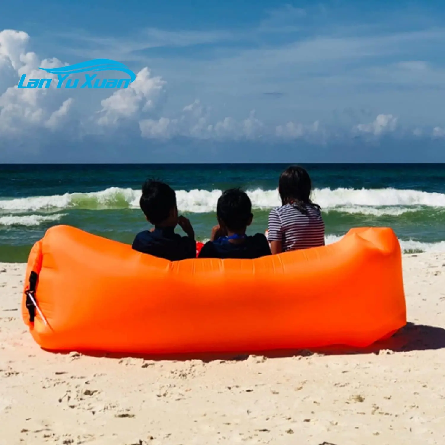 

Woqi camping inflatable air lounger 190T polyester Portable Camping Hiking Inflatable Beach sofa easy carry for hiking