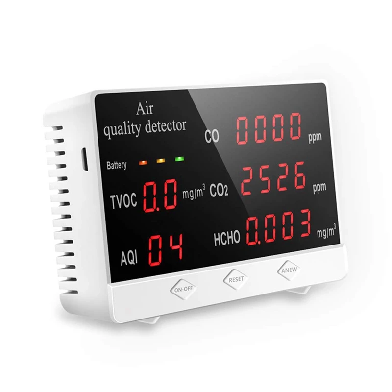 

Монитор качества воздуха точный тестер для CO2 формальдегида TVOC/AQI многофункциональный детектор газа воздуха данные в реальном времени