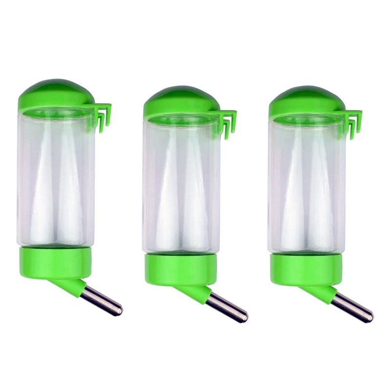 3X Pet Water Bottle Hanging No Drip Chew Proof 400Ml For Puppy Cat Rabbit Small Animals, Automatically Feeding Water
