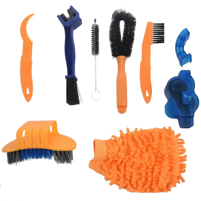 

8Pcs/Set Bicycle Professional Maintenance Cleaning Kits Cycling Tire Brush Bicycle Chain Wash Brake Disc Cleaner Wheel Rim Clean