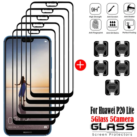 Закаленное стекло с полным покрытием для Huawei P20 Lite