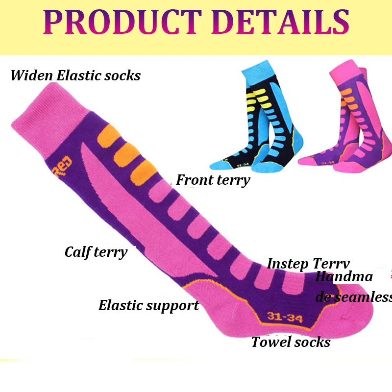 Winter Thicken Ski Socks For Children Adult Outdoor Skate Sports Family Warm Bottom Cotton Socks Universal Hiking Traveling