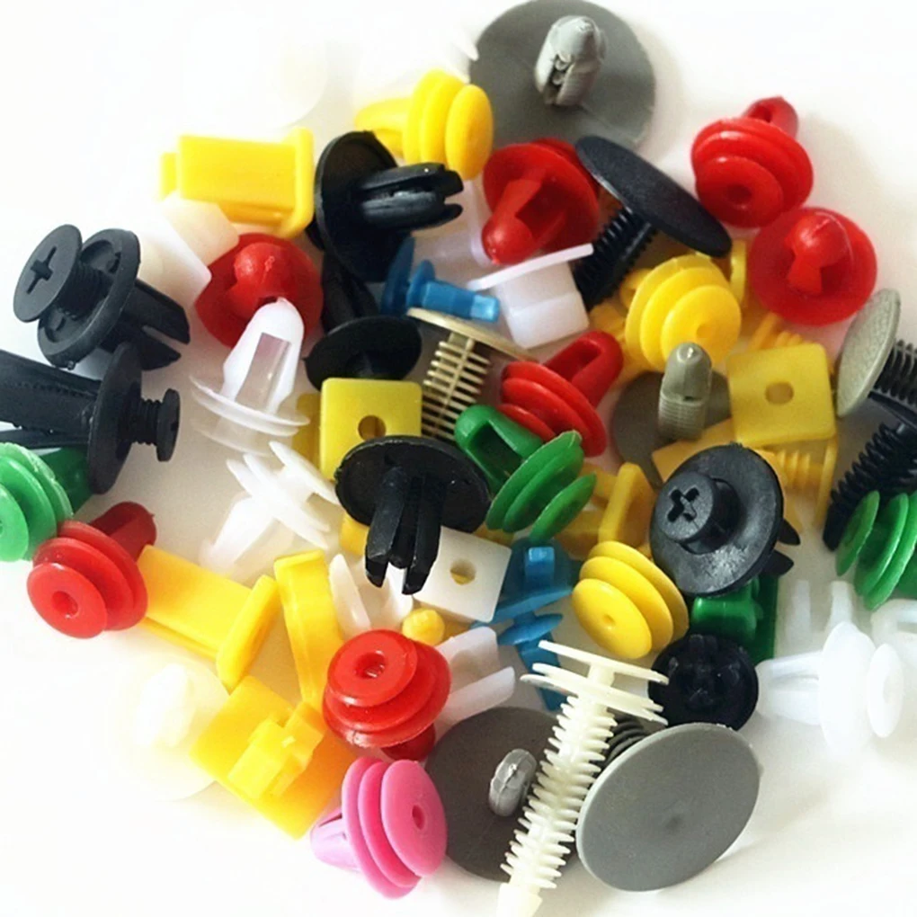 

50 Pieces Car Body Trim Rivets Dashboard Panels Push Pins Universal Bumper Fasteners RV Truck Repair Color Random