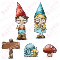 oddball gnome kids metal cut dies and clear stamps diary template diy scrapbook album card decoration embossing craft handmade