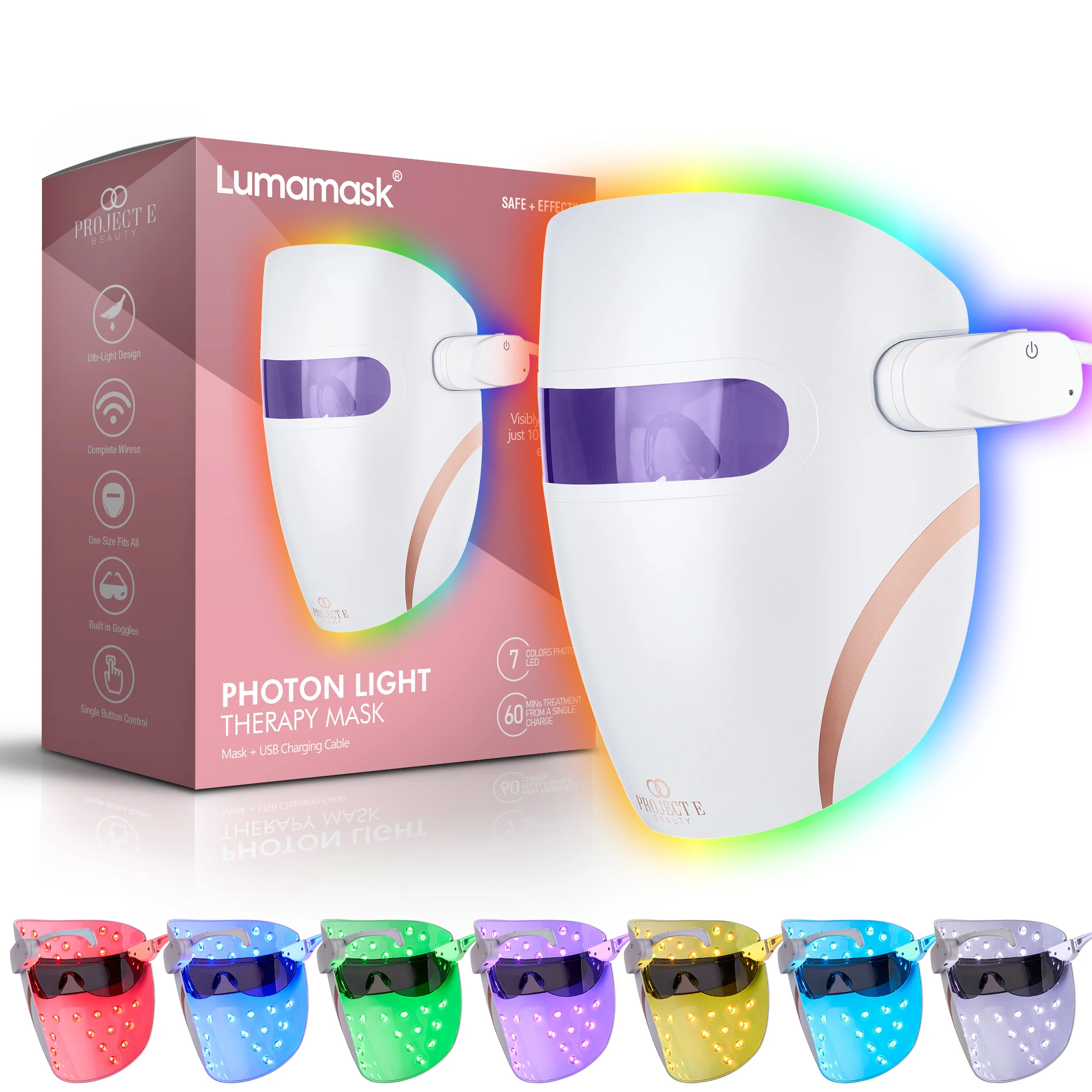 

New LED Light Therapy | 7 LED Colors | Anti-Aging & Anti-Acne Skincare | Reduce Fine Lines & Wrinkles | Remove Dark Spots | Skin