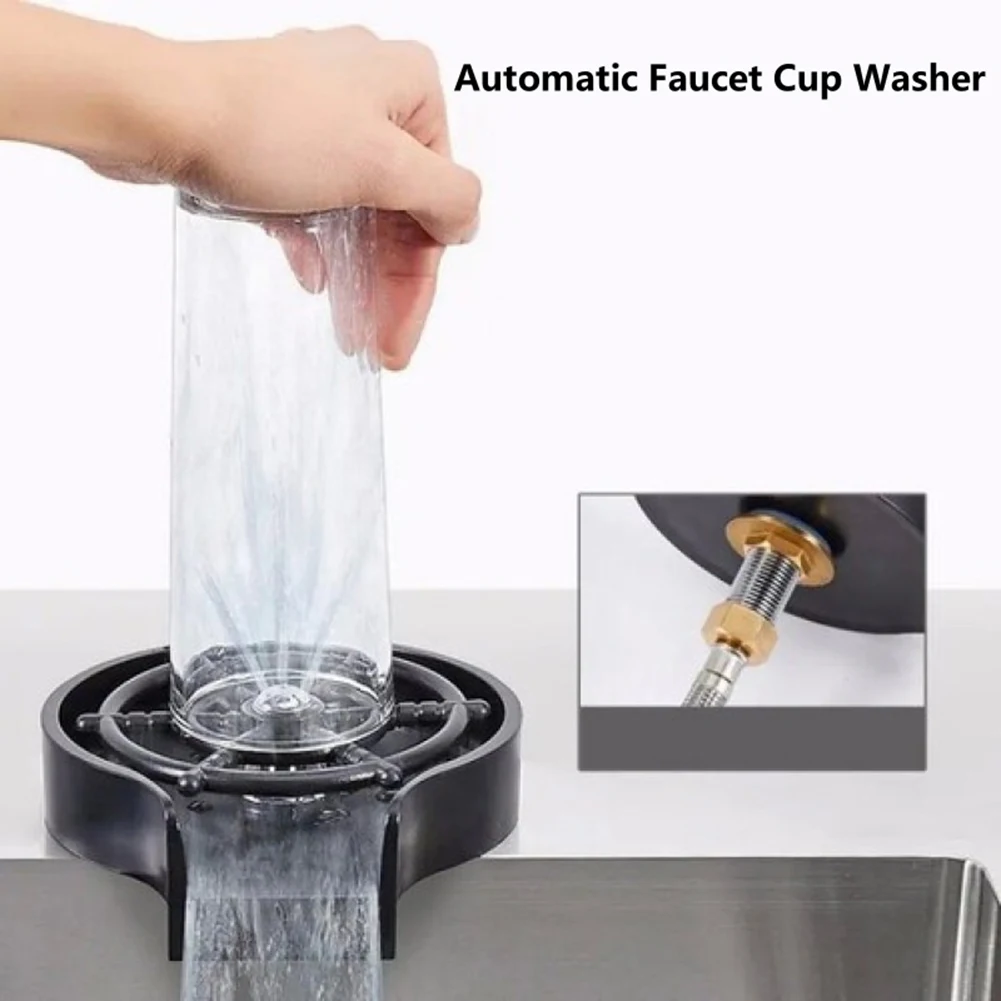 

1Pcs Automatic Glass Cup Washer Faucet Rinser Cleaning Tool High Pressure Bar Beer Kitchen Milk Tea Cup Cleaner Sink Accessories