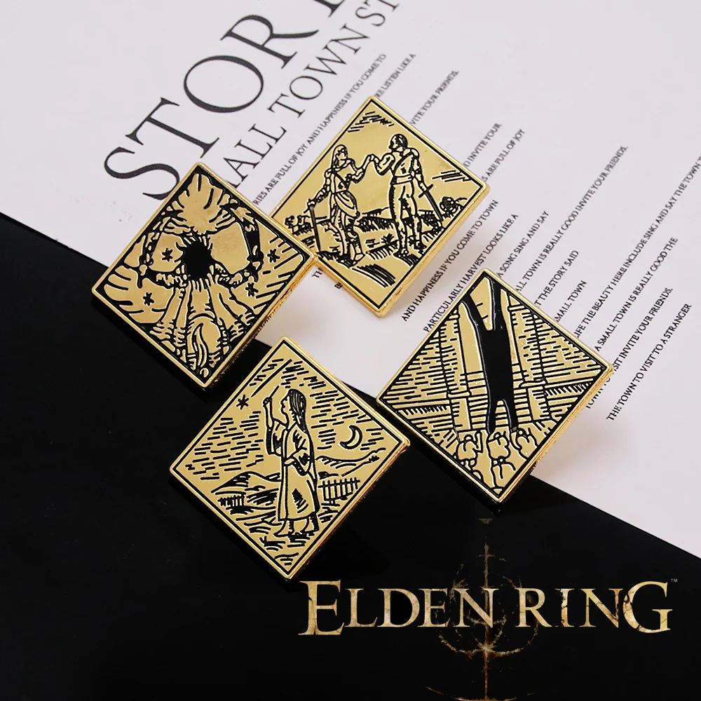 

Elden Ring Brooch Stargazer Prosthesis-Wearer Two Fingers Starscourge Metal Figures Badge Cosplay For Man Women Fans Gifts
