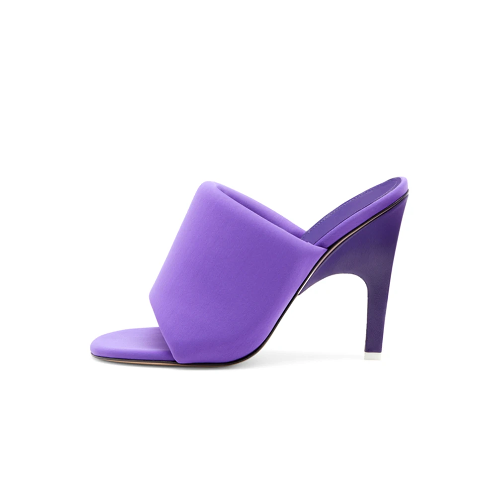 Ladies Candy Color Shoes One Strap Slippers Summer Women Patent Leather High Heels Sandals Fashion Round Toe Peep Toe Size 43