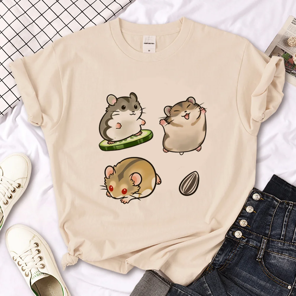 

Hamster top women funny Tee female harajuku clothing