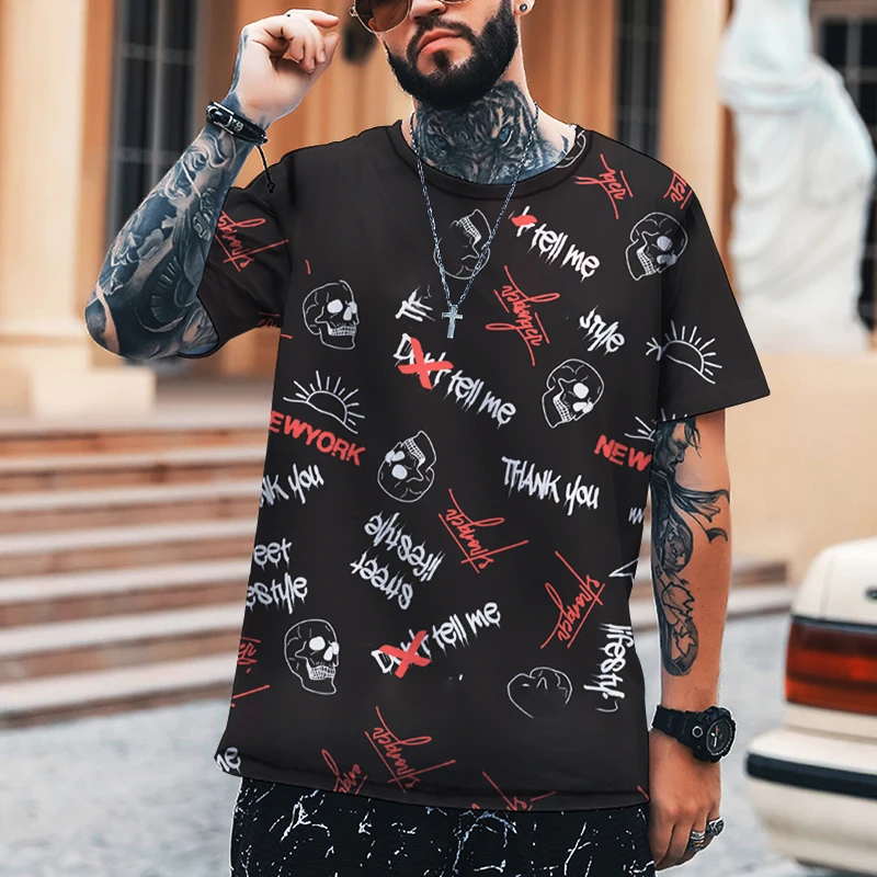 2022 мужская летняя модная повседневная футболка уличная мода стиль брендовая