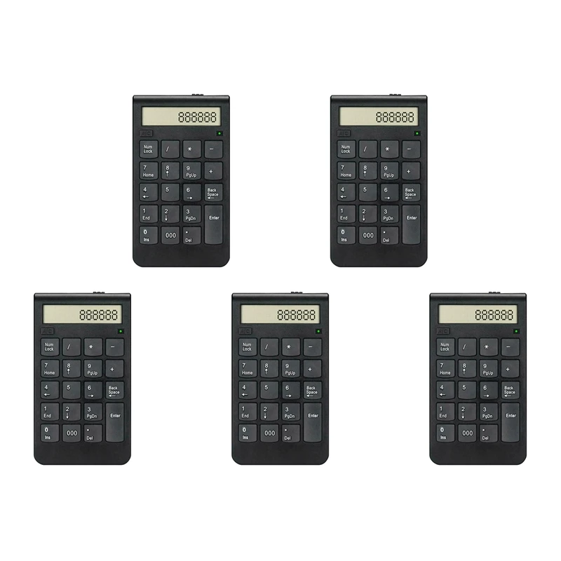 

5X 2 In 1 2.4G Wireless Numeric Keypad With LCD Screen Calculator For Laptop PC Computer For Finance / Accounting