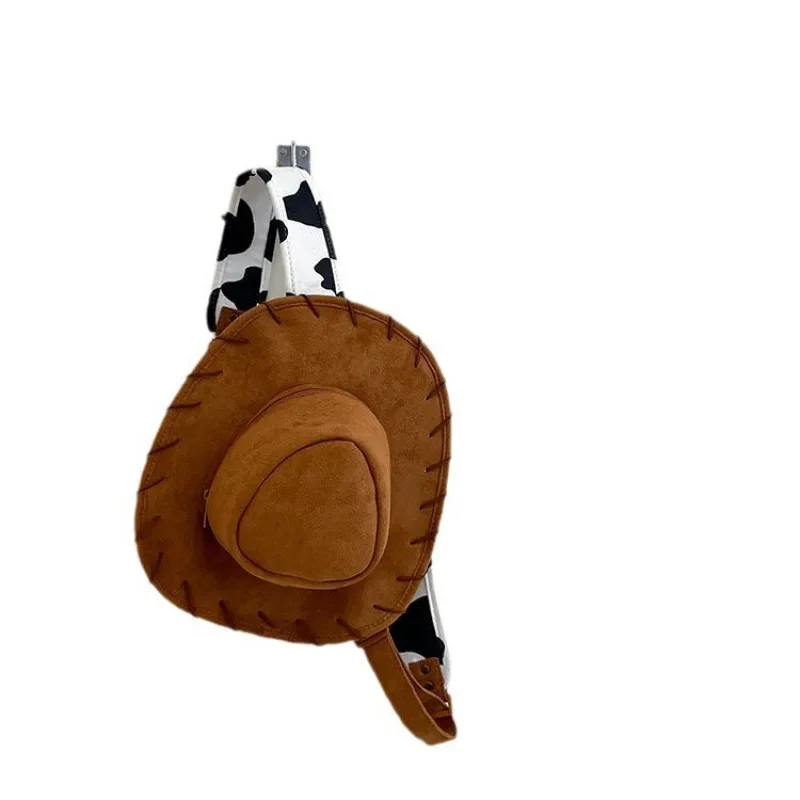 Disney Toy Story Woody Cowboy Hat Backpacks Cartoon Peripheral Storage Bag Fashion Crossbody Large Capacity Chest Bags Gifts