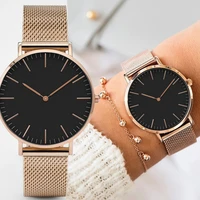 women vintage 2021 mens couple trendy stainless steel band wrist watch christmas gift