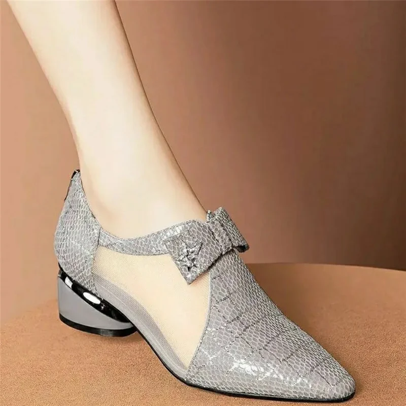 Женские классические туфли на высоком каблуке, серые повседневные удобные туфли-лодочки в европейском стиле, E300h, для весны и лета