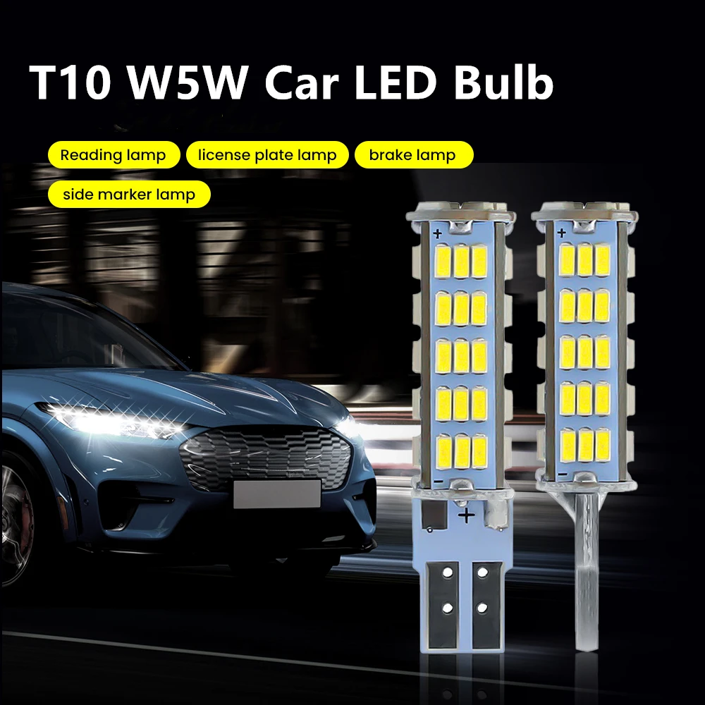 

2 шт., Автомобильные светодиодные лампы T10 W5W 194 168 3014 68SMD 2825