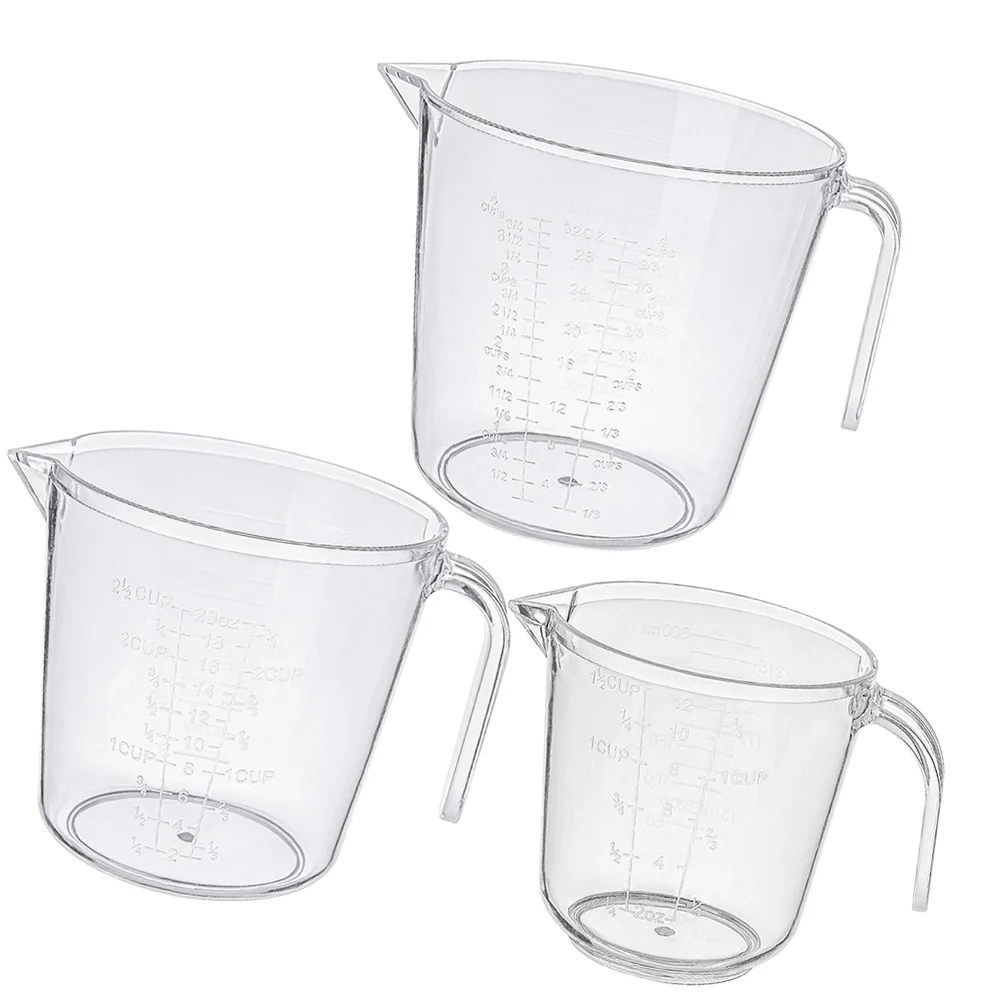 

3 Pcs Cup Scale Household Graduated Coffee Apartment Essentials Measuring Cups Clear Milk Kitchen