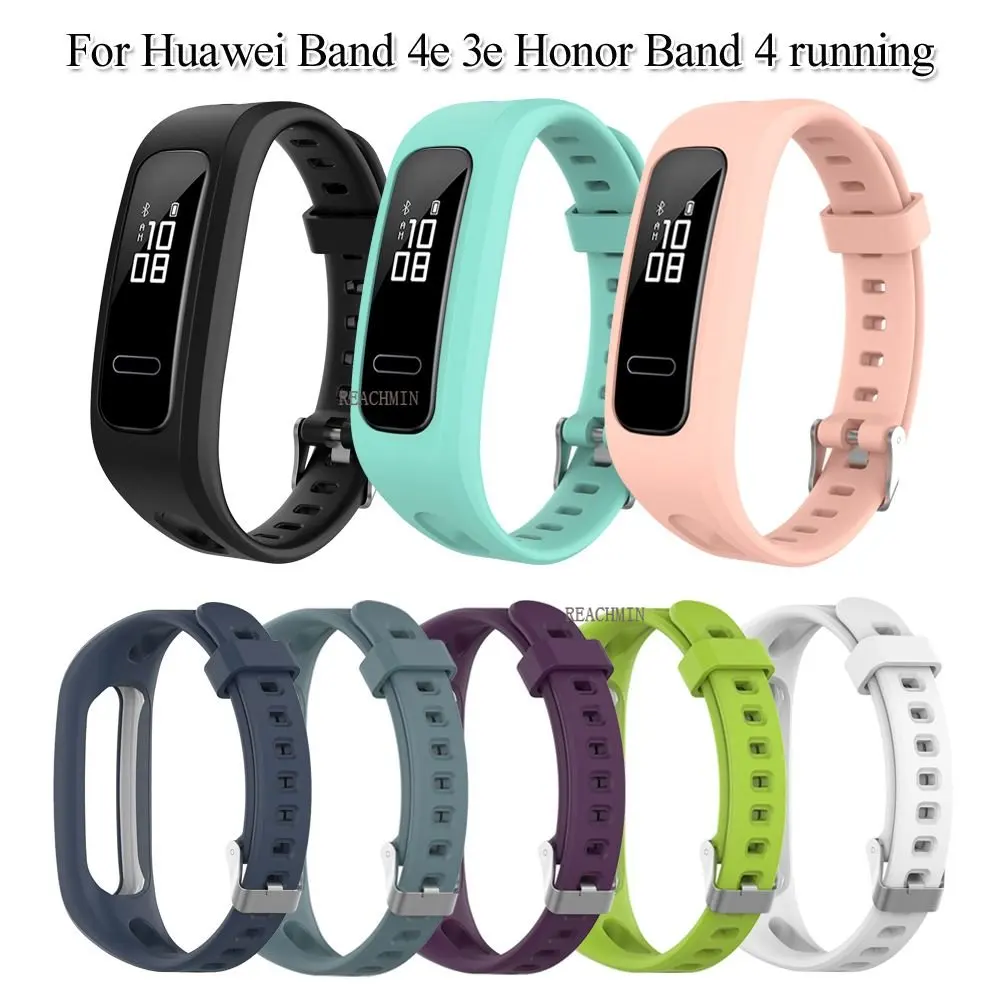 

Soft Adjustable Silicone Replacement Wrist Strap With Buckles Sports Bracelet Strap For Huawei Band 4e 3e Honor Band 4 Running