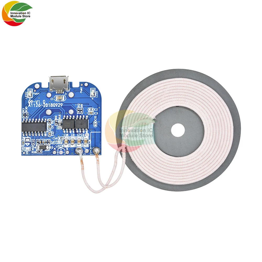 Стандартный беспроводной зарядный передатчик Qi, модуль зарядного устройства для Micro USB, Стандартная плата зарядного устройства постоянного тока 5 В 10 Вт, Электронная «сделай сам»
