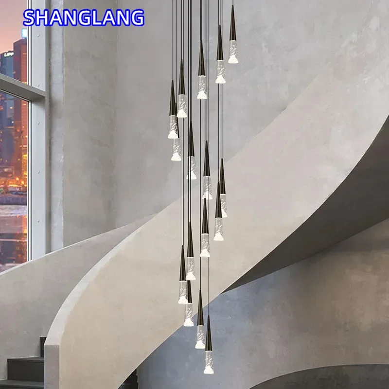 Новая креативная светодиодная студийная люстра с дождевой лестницей