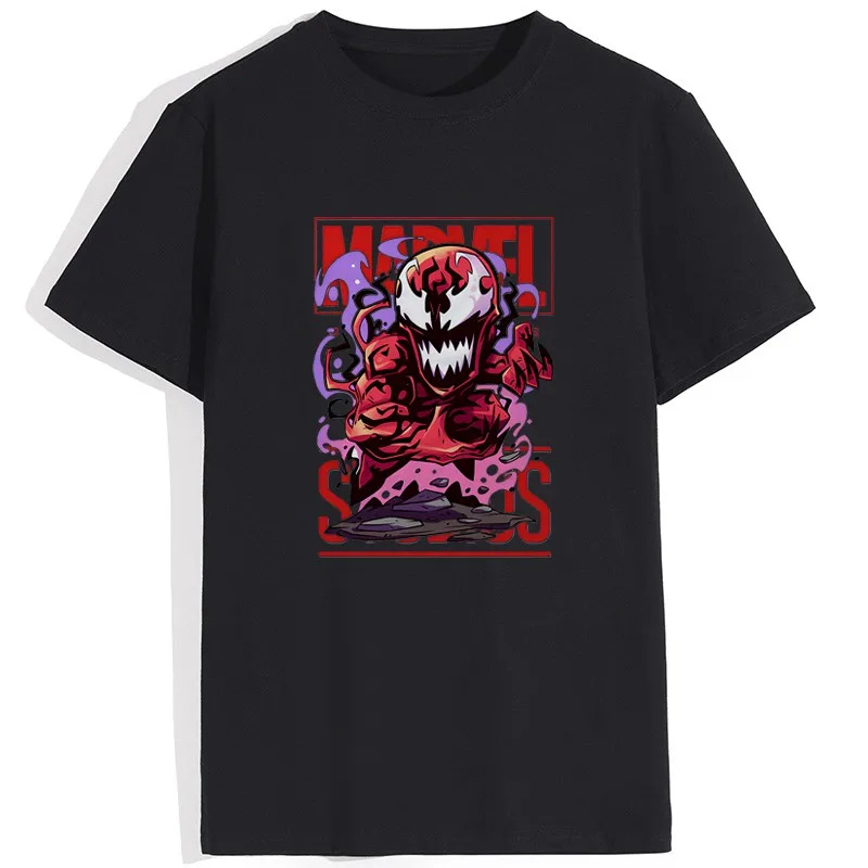 

Marvel Carnage Thor Odinson Men's T-shirt Anime Graphic T Shirts Black Clothes 100%Cotton Summer Men's Shirts Comic Lover's Gift