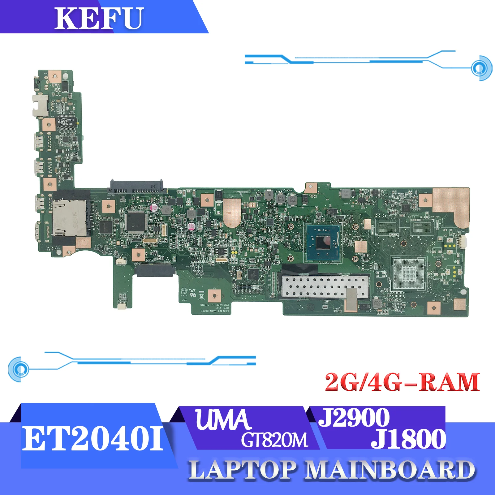 

KEFU ET2040I Mainboard For ASUS ET2040INK ET2040IUK ET2040 All-in-one Computer Motherboard J2900 J1800 2G/4G-RAM UMA/GT820M