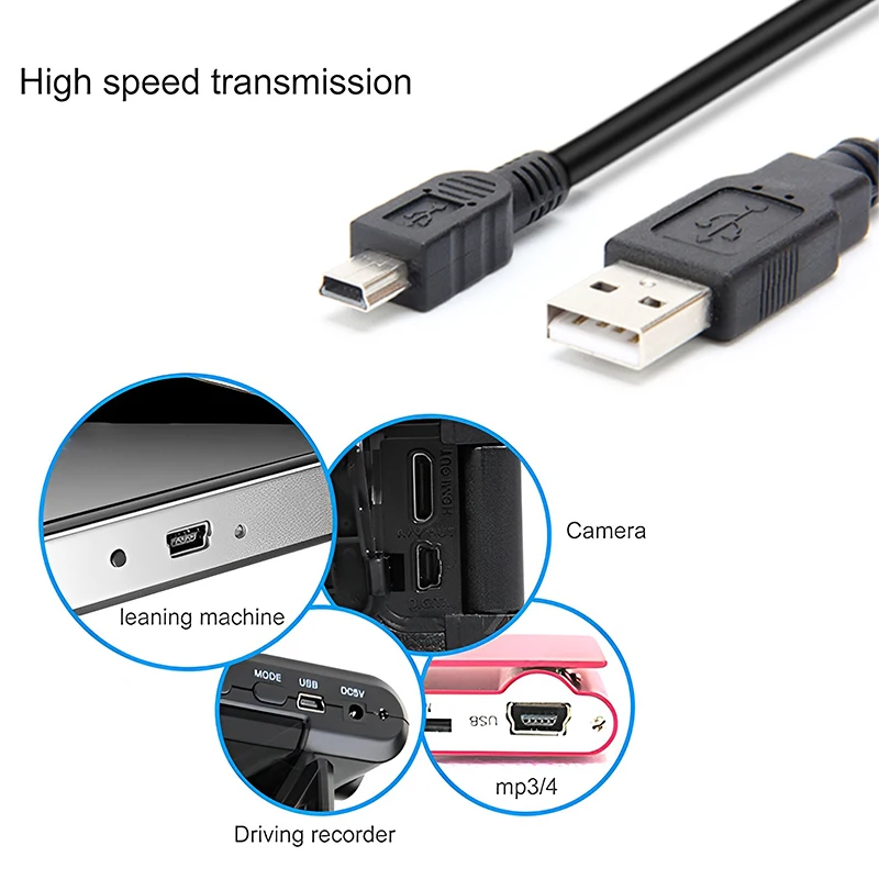 Фото Мини 5P USB кабель для передачи данных шнур провод для Canon EOS 1100D 1200D 2000D IFC-300PCU SX130 ZR950 №3