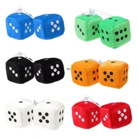 1 pair fuzzy dice dots rear view mirror hanger decoration car styling accessorie w91f