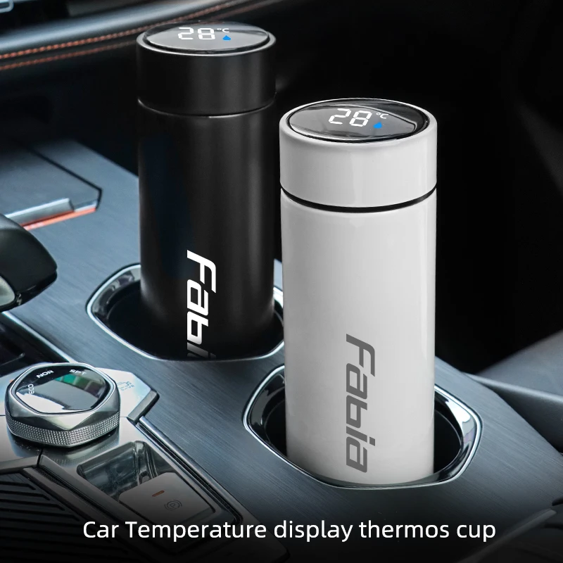 

500ml Intelligent insulating cup For Skoda Fabia Intelligent temperature display Insulating water cup Vacuum bottle coffee cup