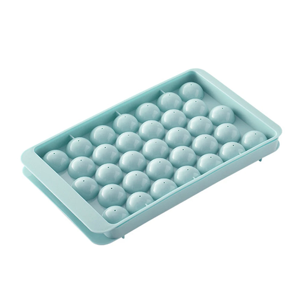 

Ice Cube Tray PP Blue/pink 9.65"x5.71"x1.38" For Making Cocktail Whiskey Ice Cube Mold Circle Ice Cube With Lid