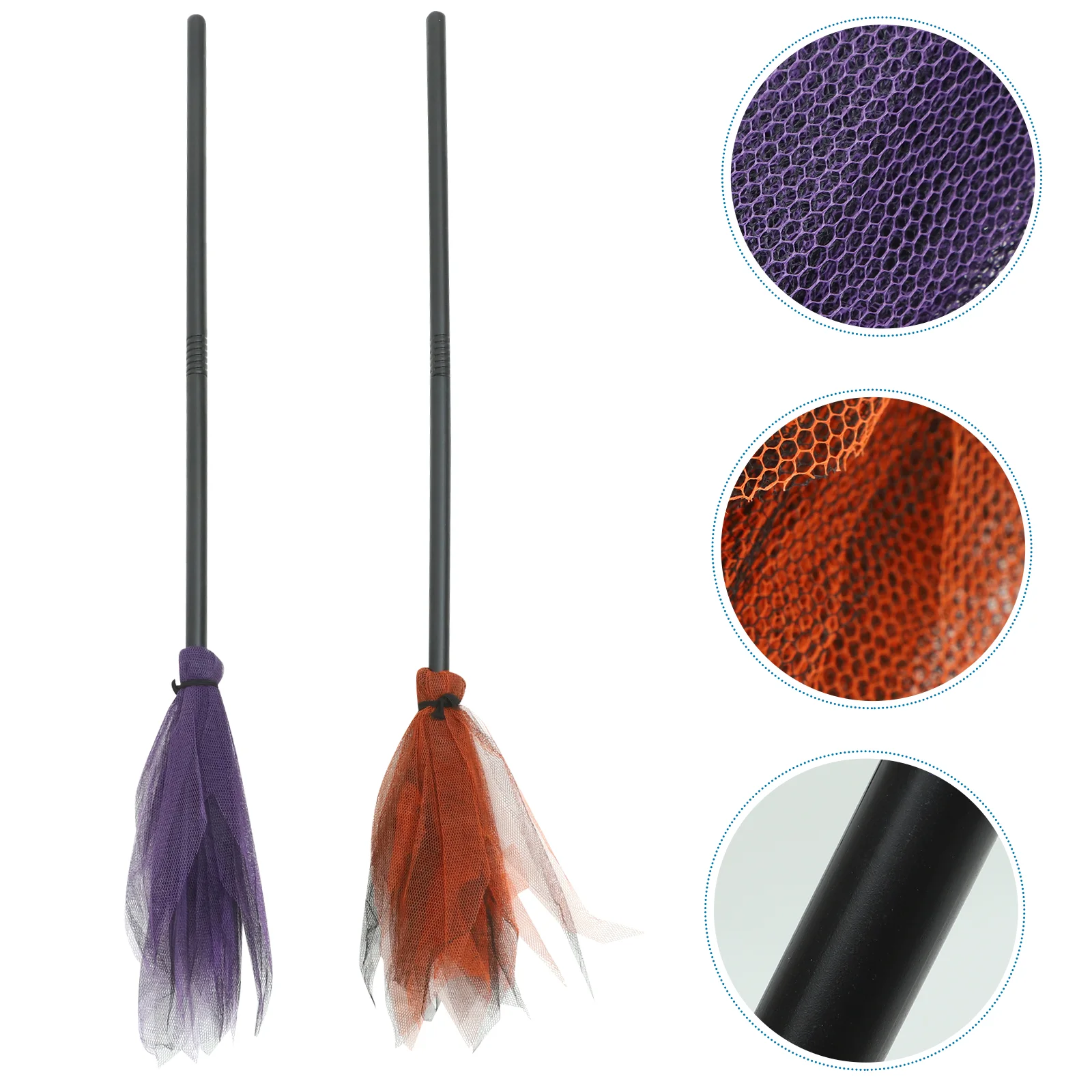 

2pcs Halloween Witch Broomstick Decorative Witch Broom Stage Performance Broom