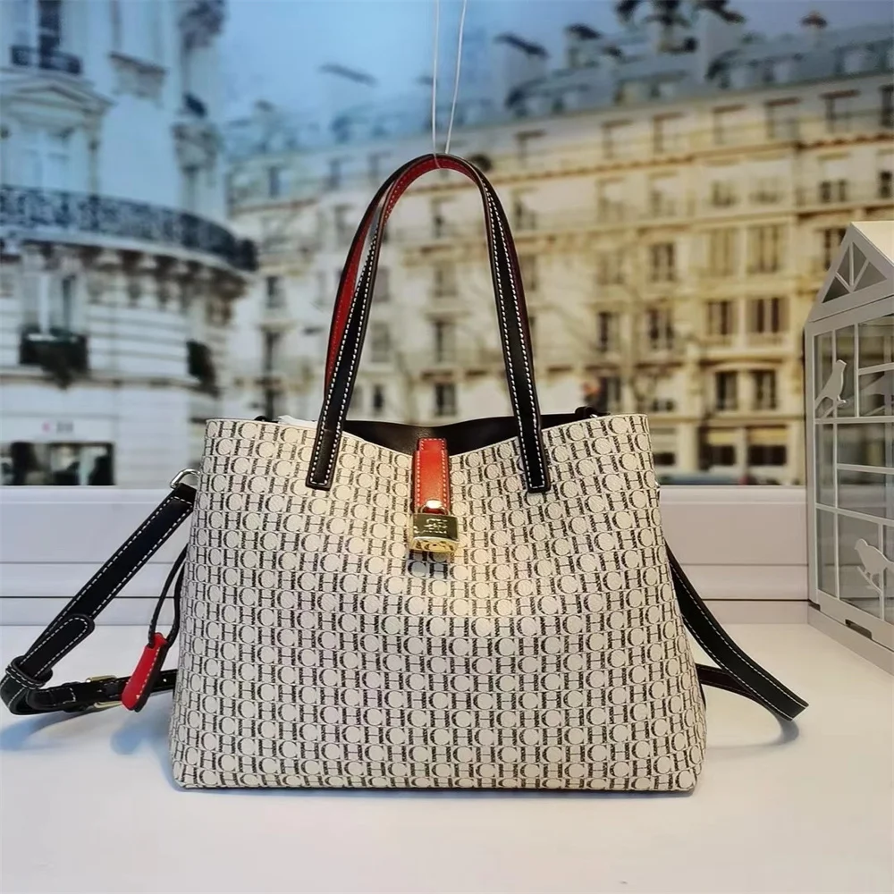 

Etercyc Cowhide Leather Bucket Bag for Women 2022 New Fashion Single Shoulder Female Totes Luxury Brand Designer Purses Channels