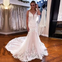 hammah stunning cathedral wedding dresses straps appliques sposa vestidos illusion bride party gown robe de mari%c3%a9e customised