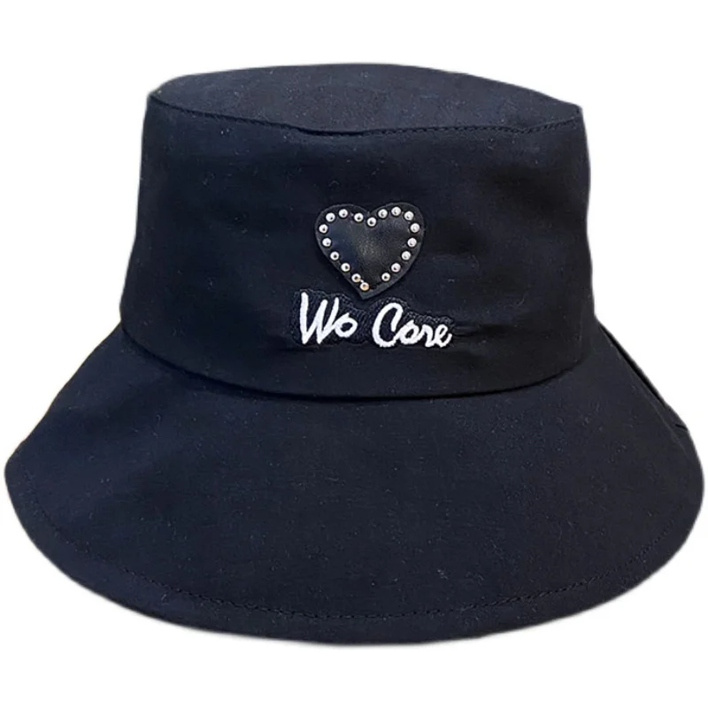 

2022 trendy love Fisherman Hat Women's spring and summer Korean version leisure show small basin hat travel prevention sunshade
