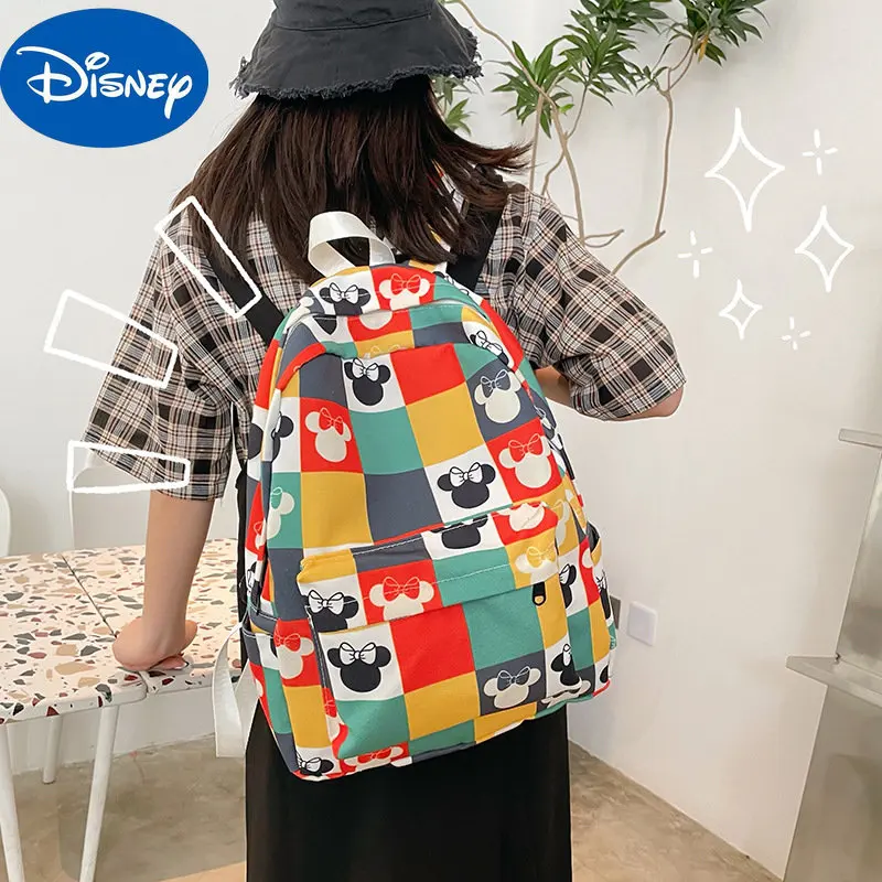 Disney 2023 New Female Student Schoolbag Student Junior High School Campus Harajuku High School Mickey Print Backpack