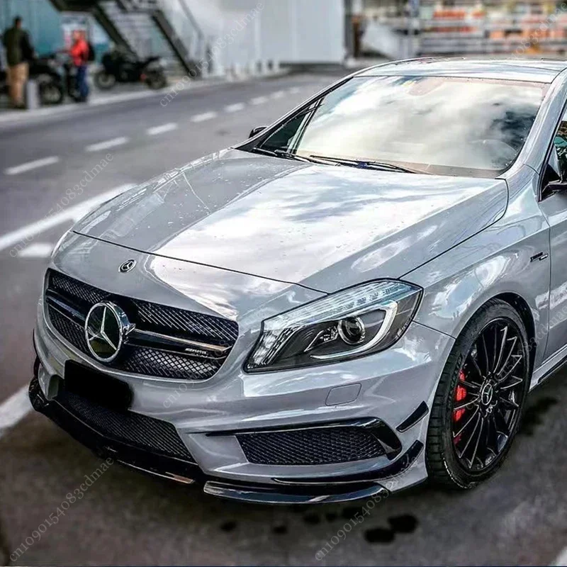 6 шт. передний бампер Canards Splitter для Mercedes Benz A Class W176 Pre-Facelift AMG A180 A200 A250 A45 2013 2014 2015