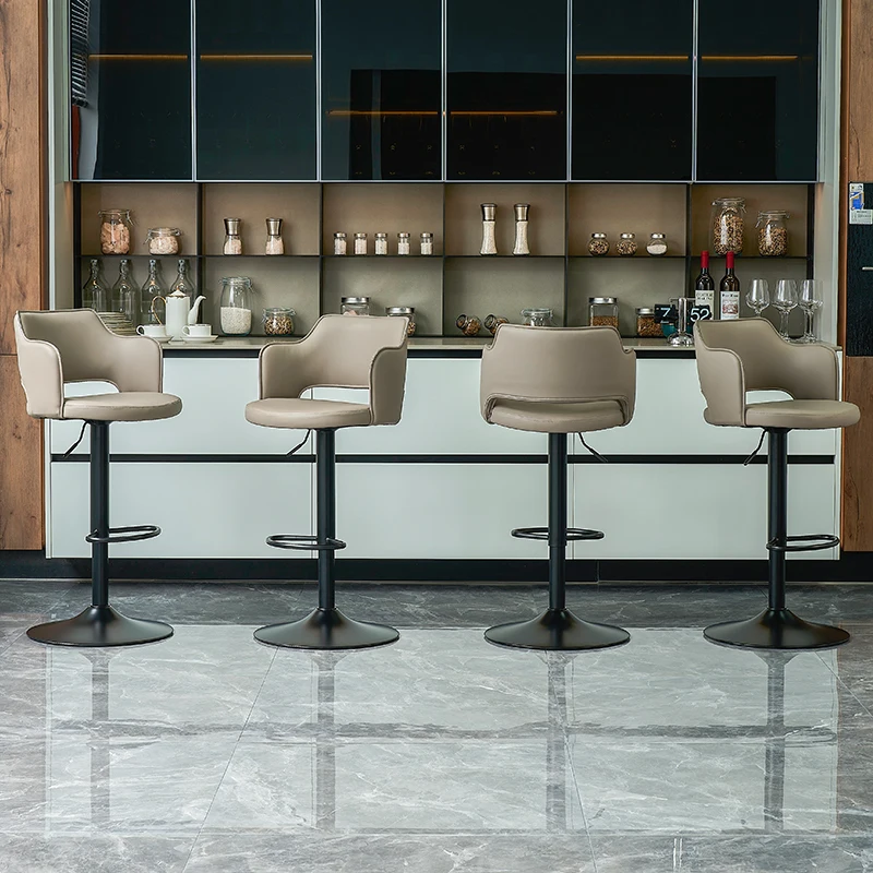 Поворотные барные стулья премиум-класса белый минималистичный роскошный