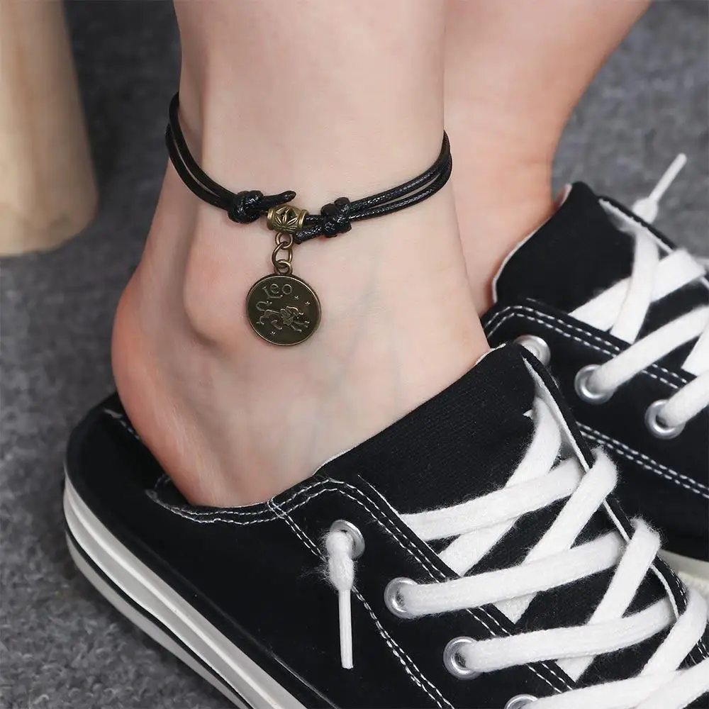 

Japan Beach Personality Sandal Barefoot Bracelet South Foot Jewelry Anklet 12 Constellations Foot Chain