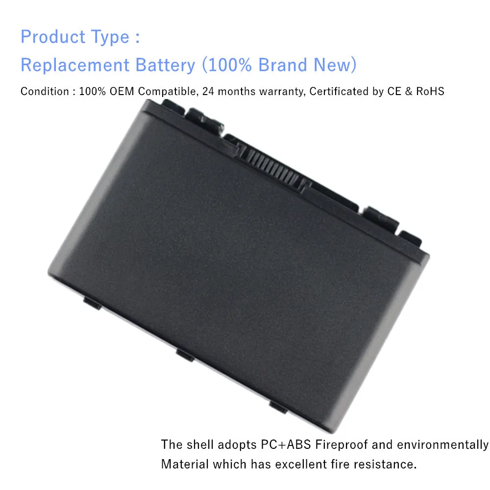 Аккумулятор для ноутбука Juyaning ASUS F52 K40 K50 K60 K61 K70 K40A K40C K51AB K51AE X5D X5DC X8 X70 X70A X70AC X70AF X70AE