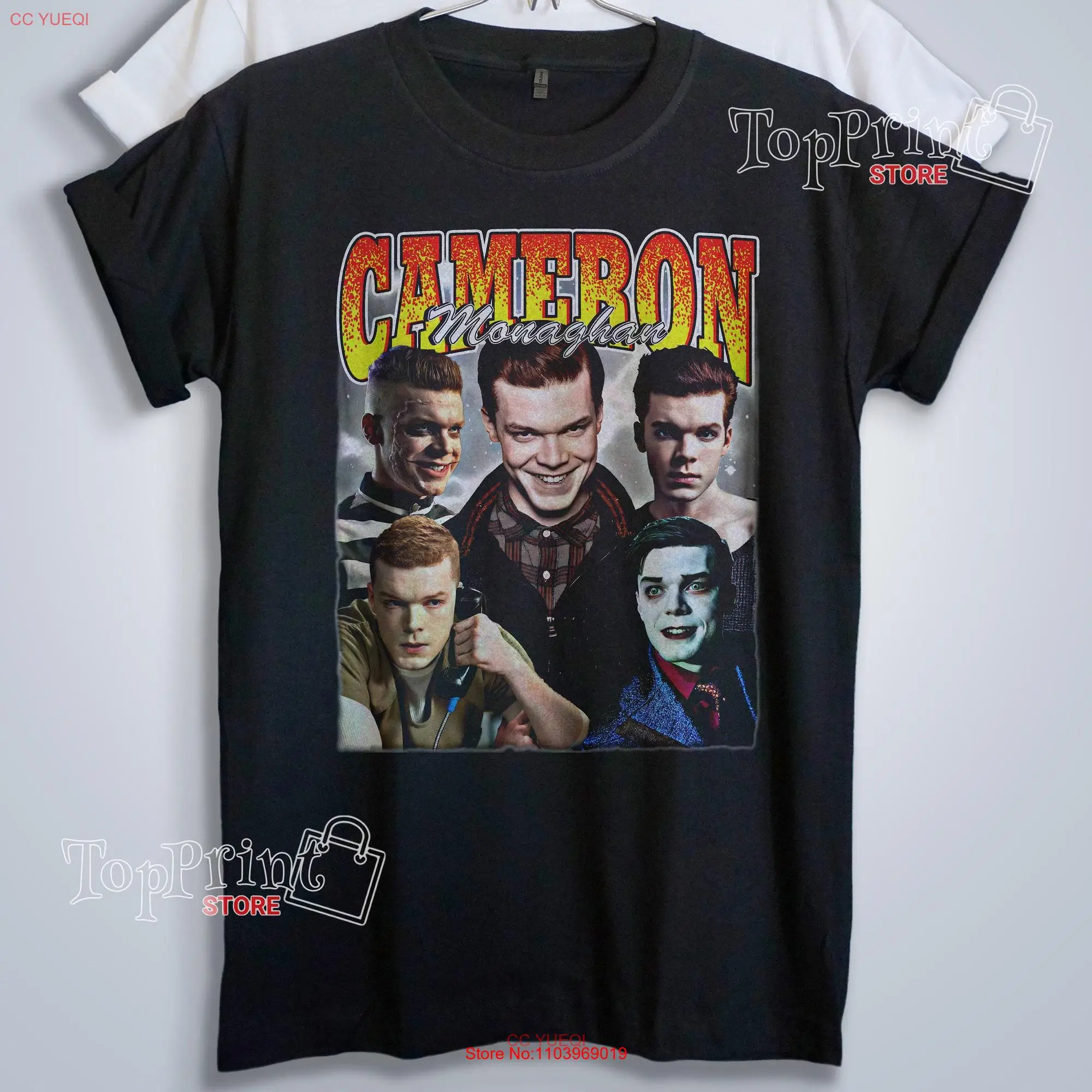 Фото Ретро Cameron Monaghan унисекс Винтажная футболка с длинным или коротким рукавом №1