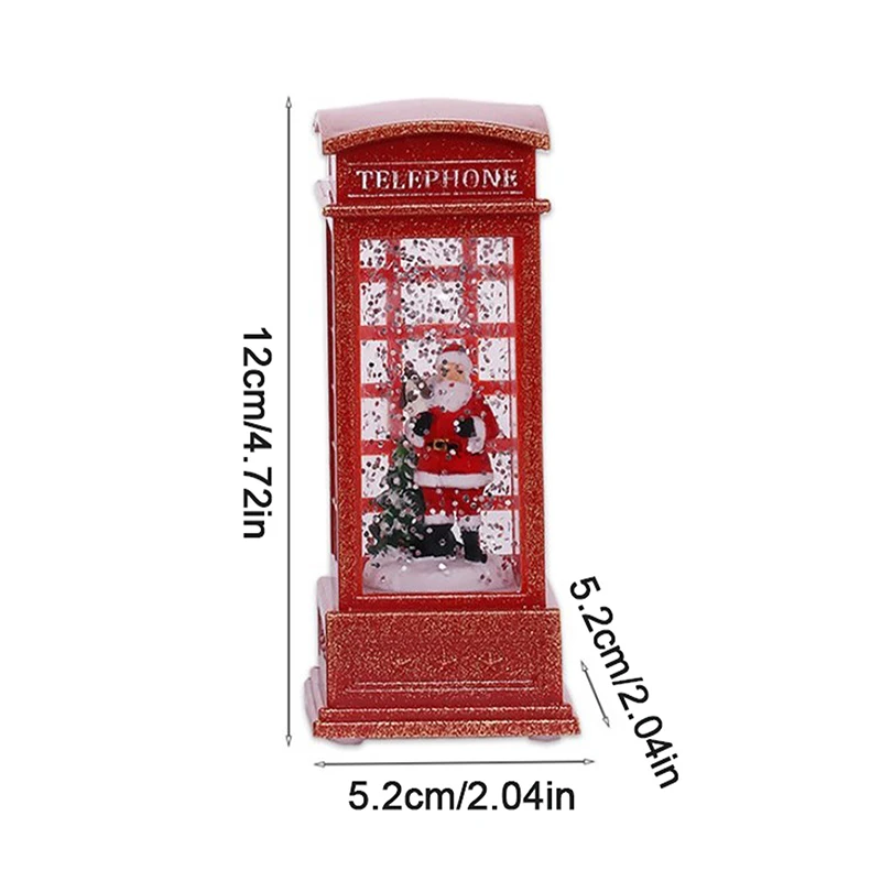 Рождественский красный винтажный светящийся фонарь для телефонной будки
