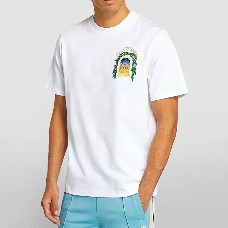 

Casablanca Spring/Summer 23 New Star Castle Alphabet T-shirt for Men and Women