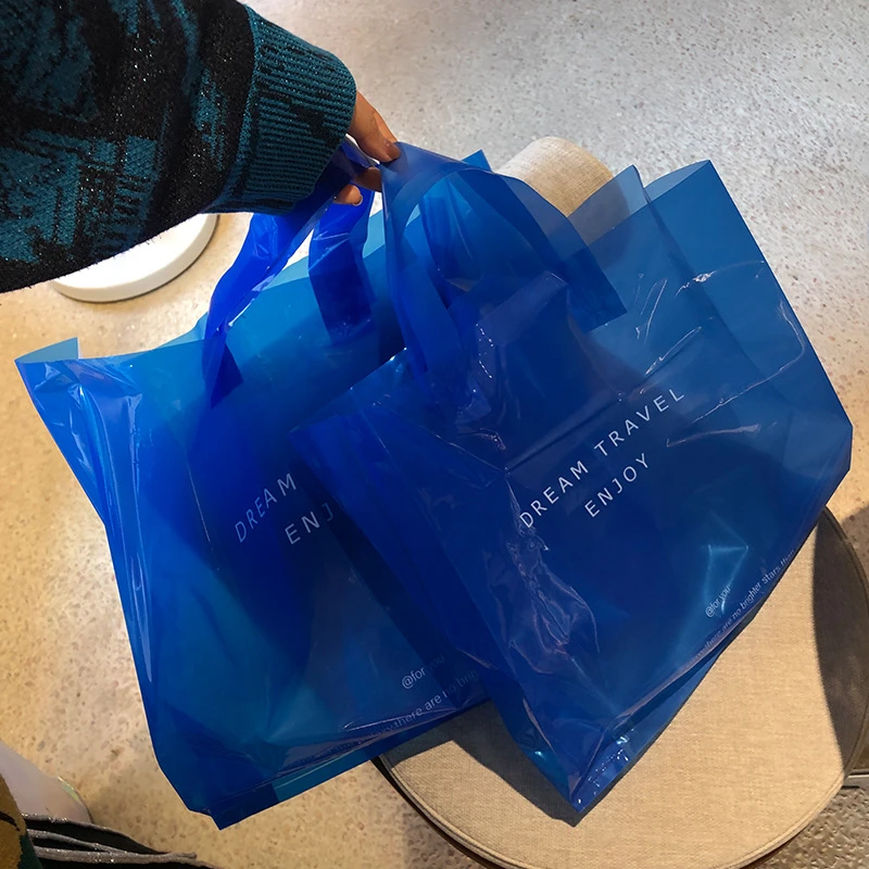 StoBag 50 шт. Прозрачная черная сумка-тоут для покупок пластиковая сумка упаковки