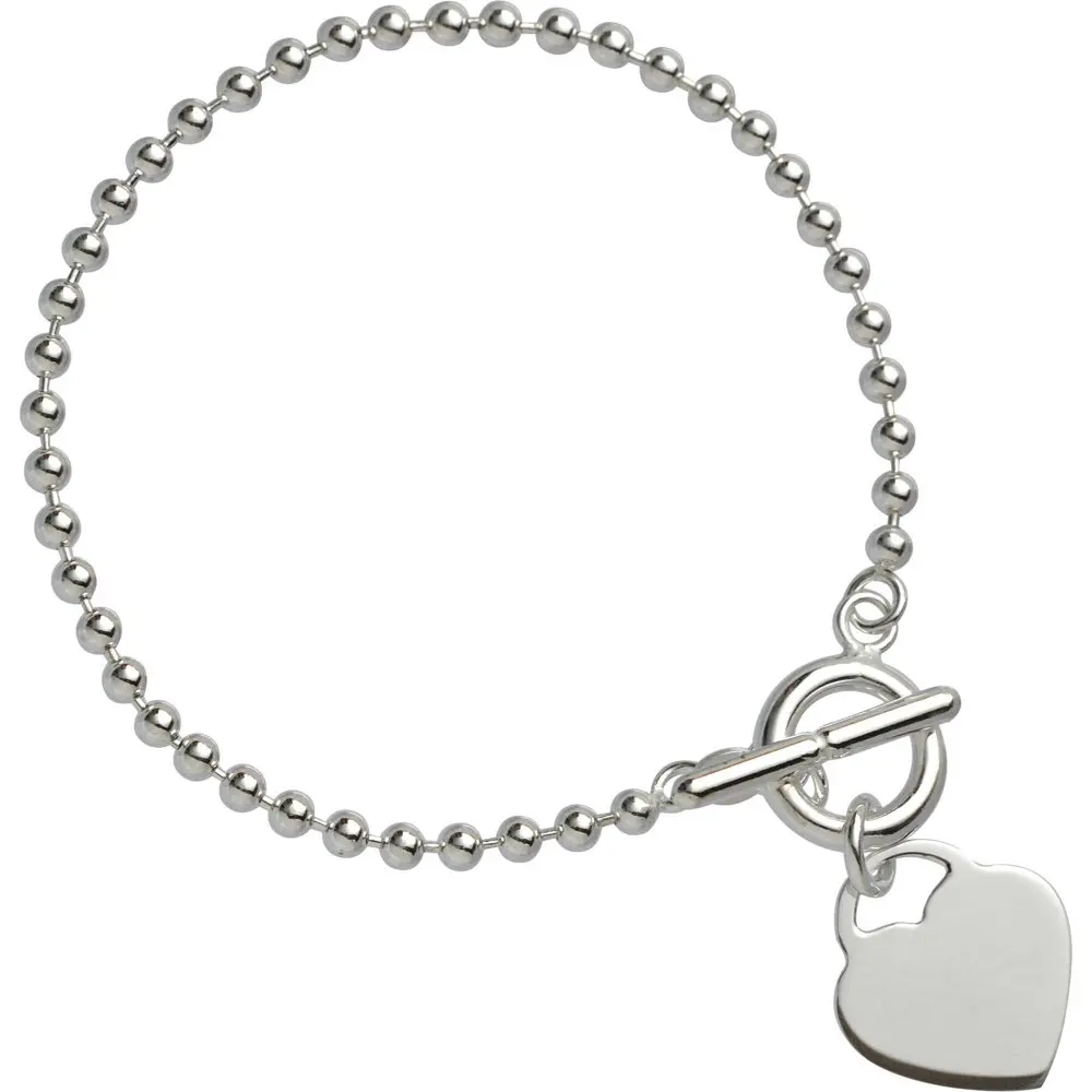 

Бусина 3 мм из серебра 7,5 пробы с браслетом в форме сердца на блестящей коробке