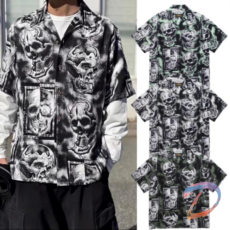 

22SS Summer Wacko Maria Shirt High Street Skull Goblin Short-sleeved Shirts