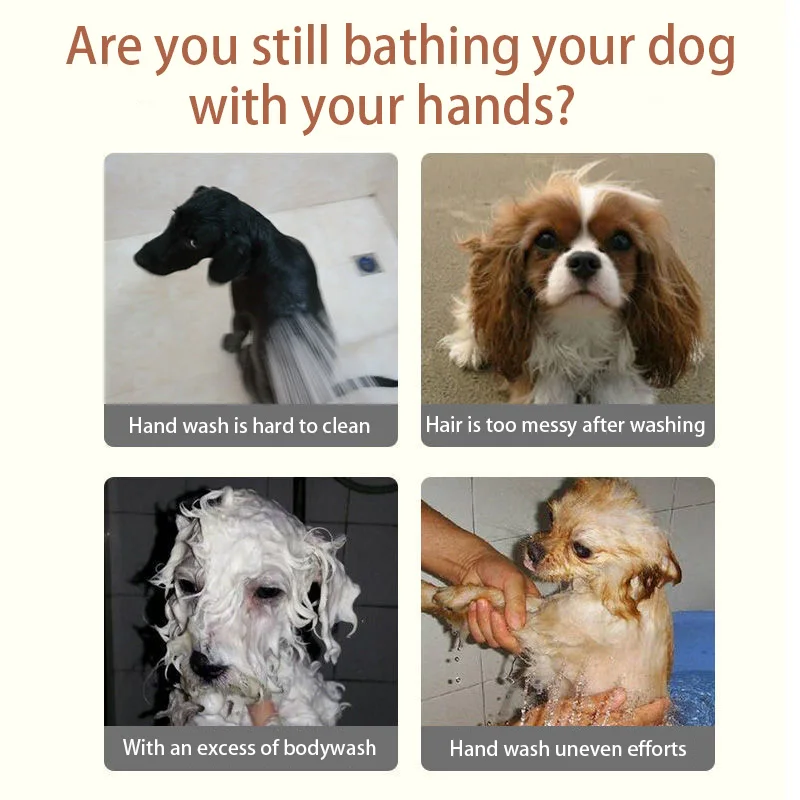 Мягкая безопасная силиконовая щетка для ванны собак и кошек с футляром шампуня